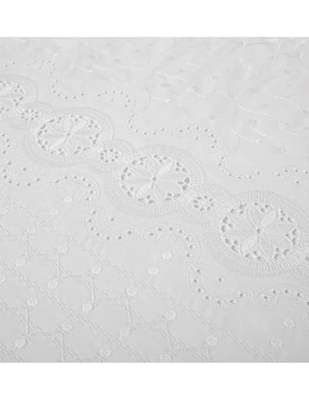 240x220 cm - L´artisan algodão percal branco 200 fios - Bordado Alower C/ ajour