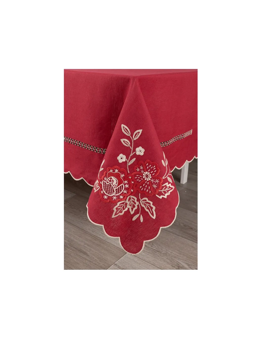 180x295 cm - Toalha de mesa 100% linho bordada a mão - Creative 2024 Cerize