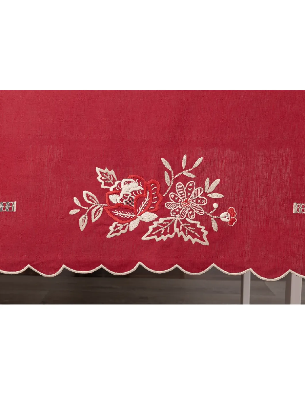 180x295 cm - Toalha de mesa 100% linho bordada a mão - Creative 2024 Cerize