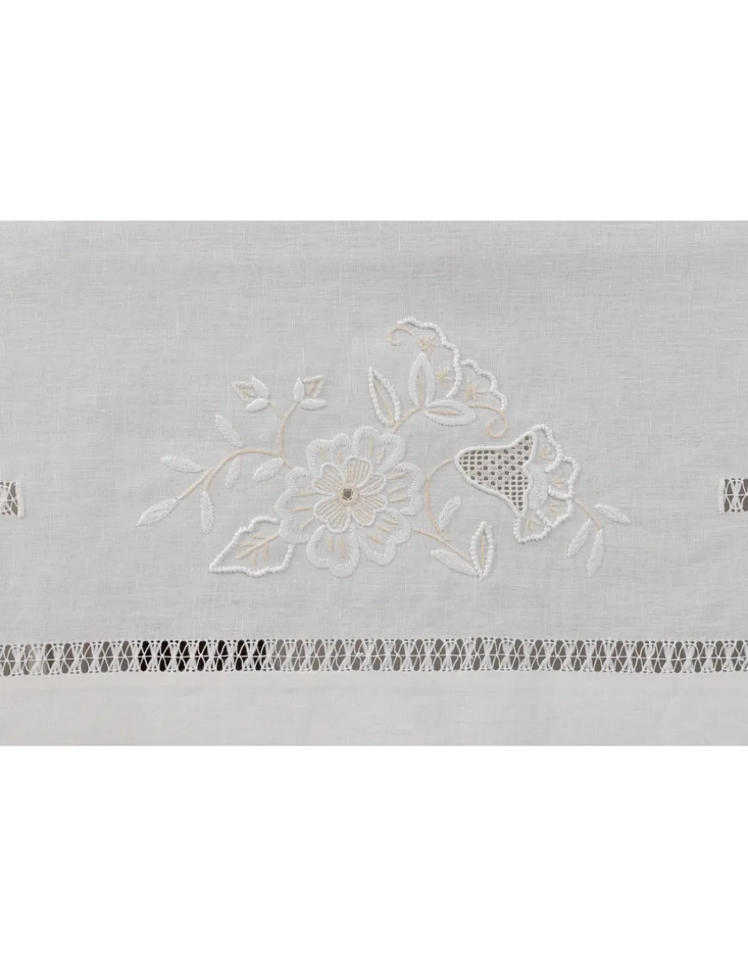 180x360 cm - Toalha de mesa 100% linho bordada a mão