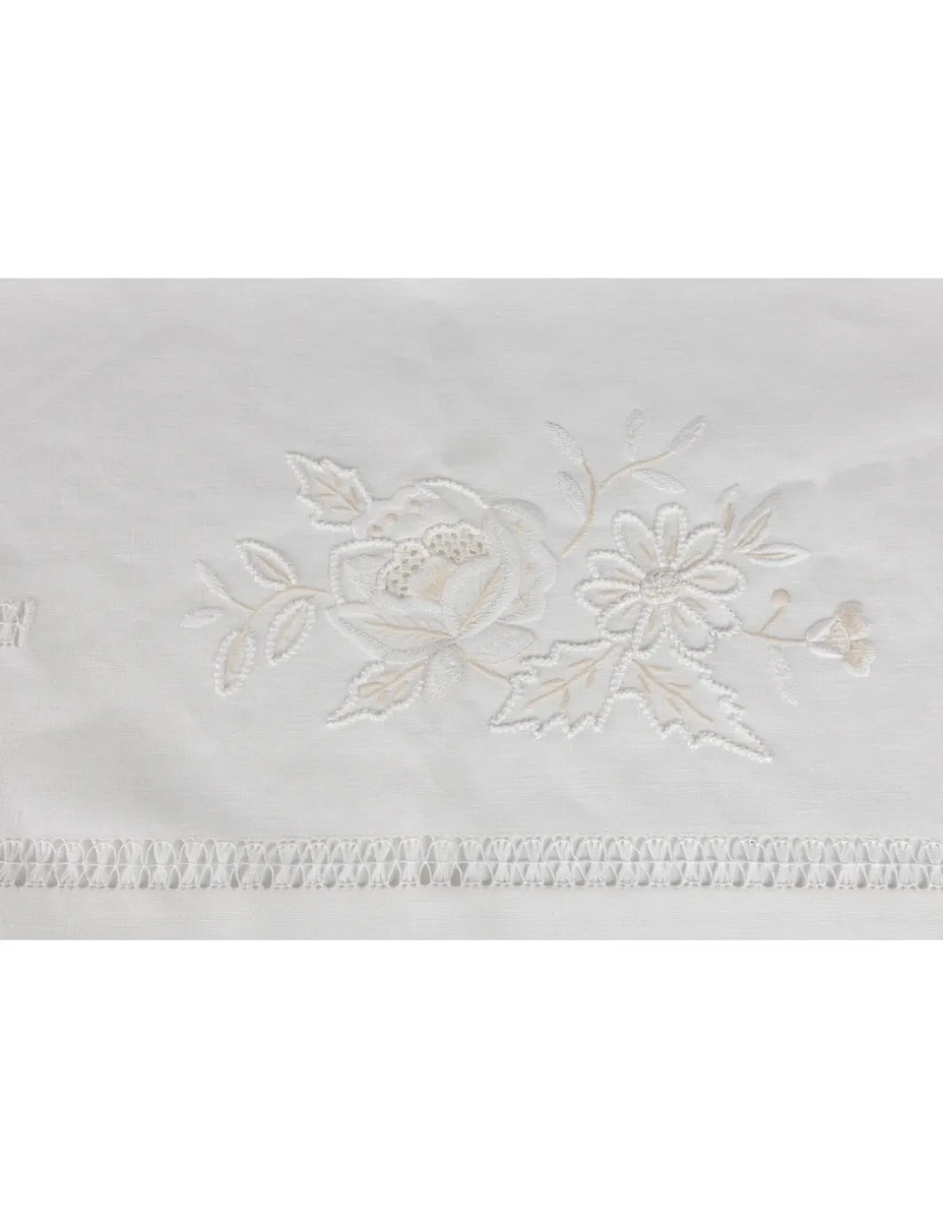 180x360 cm - Toalha de mesa 100% linho bordada a mão