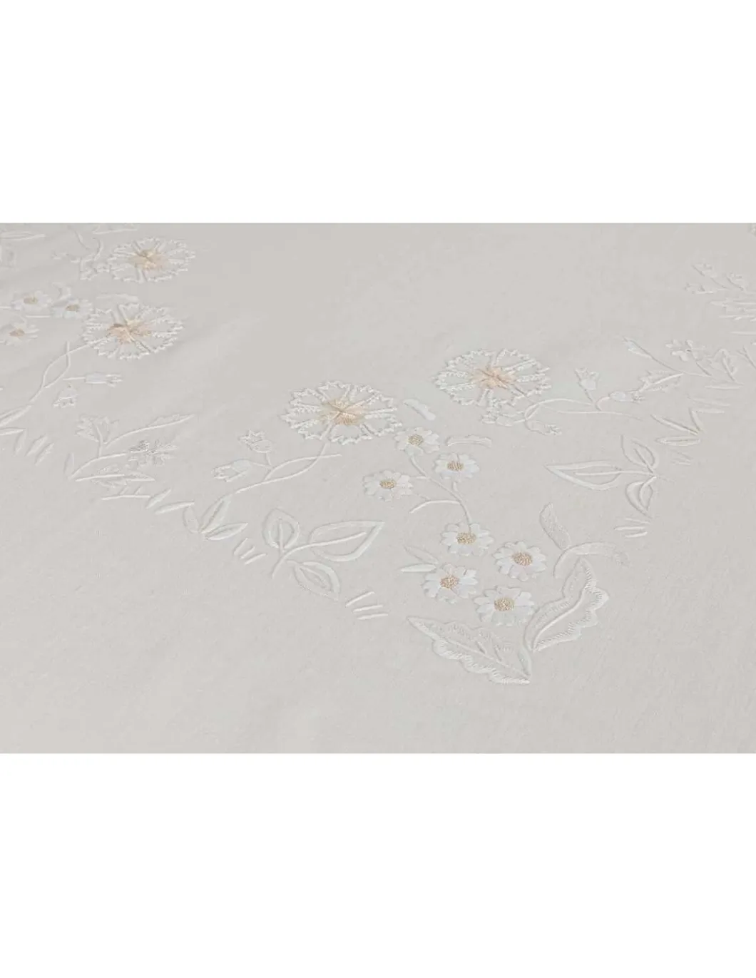 180x305 cm - Toalha de mesa 100% linho bordada a mão