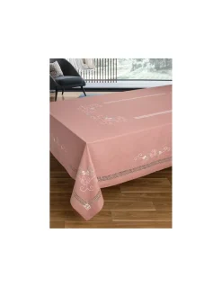 180x280 cm - Toalha de mesa 100% linho bordada a mão