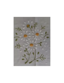 175X380 CM - Toalha de mesa de linho bordada a mão - bordados da lixa