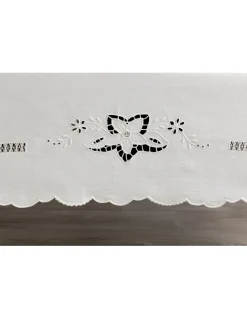 180x290 cm - Toalha de mesa de linho bordada a mão
