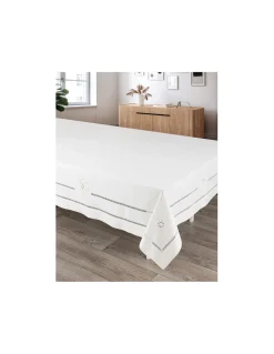 180x350 cm - Toalha de mesa de linho bordada a mão - bordados da lixa Creative Rosemary 2021