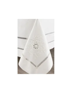 180x350 cm - Toalha de mesa de linho bordada a mão - bordados da lixa Creative Rosemary 2021