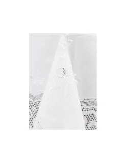 170x270 cm - Toalha de mesa de linho bordada C/ crochê a mão