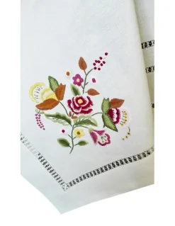175x275 cm Toalha de mesa de linho bordada a mão - bordados da lixa - Toalha Creative Floral