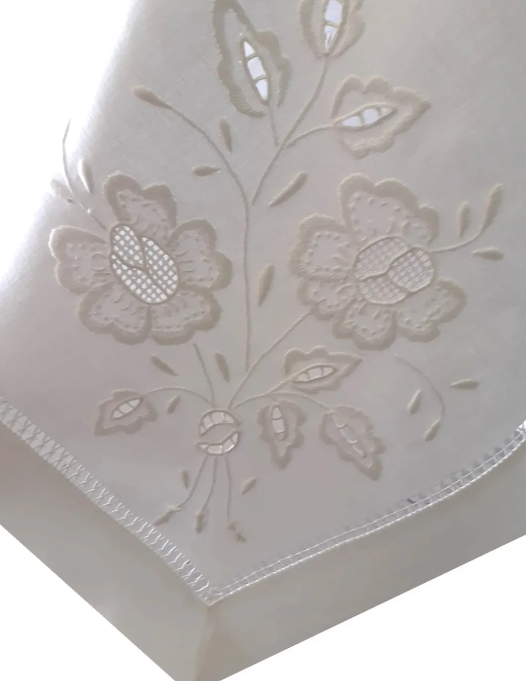 175x275 cm Toalha de mesa de linho bordada a mão - bordados da lixa - Toalha Creative Bouquet
