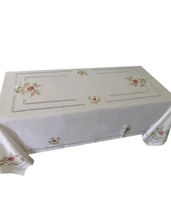 175x275 cm Toalha de mesa de linho bordada a mão - bordados da lixa - Toalha Creative Floral II