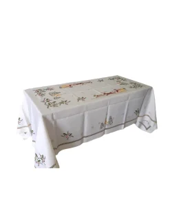 175x275 cm Toalha de mesa de linho bordada a mão -  bordados da lixa - Creative Navidad / Natal