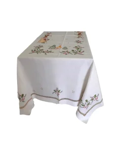 175x275 cm Toalha de mesa de linho bordada a mão -  bordados da lixa - Creative Navidad / Natal