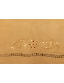 175x350 Toalha de mesa 100% linho bordada a mão + 12 guardanapos 50x50 cm