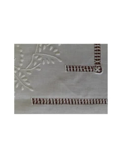 180x350 Toalha de mesa de linho bordada a mão - bordados da lixa