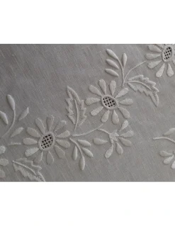 180x280 Toalha de mesa de linho bordada a mão - Toalha de mesa bordada algodão / seda