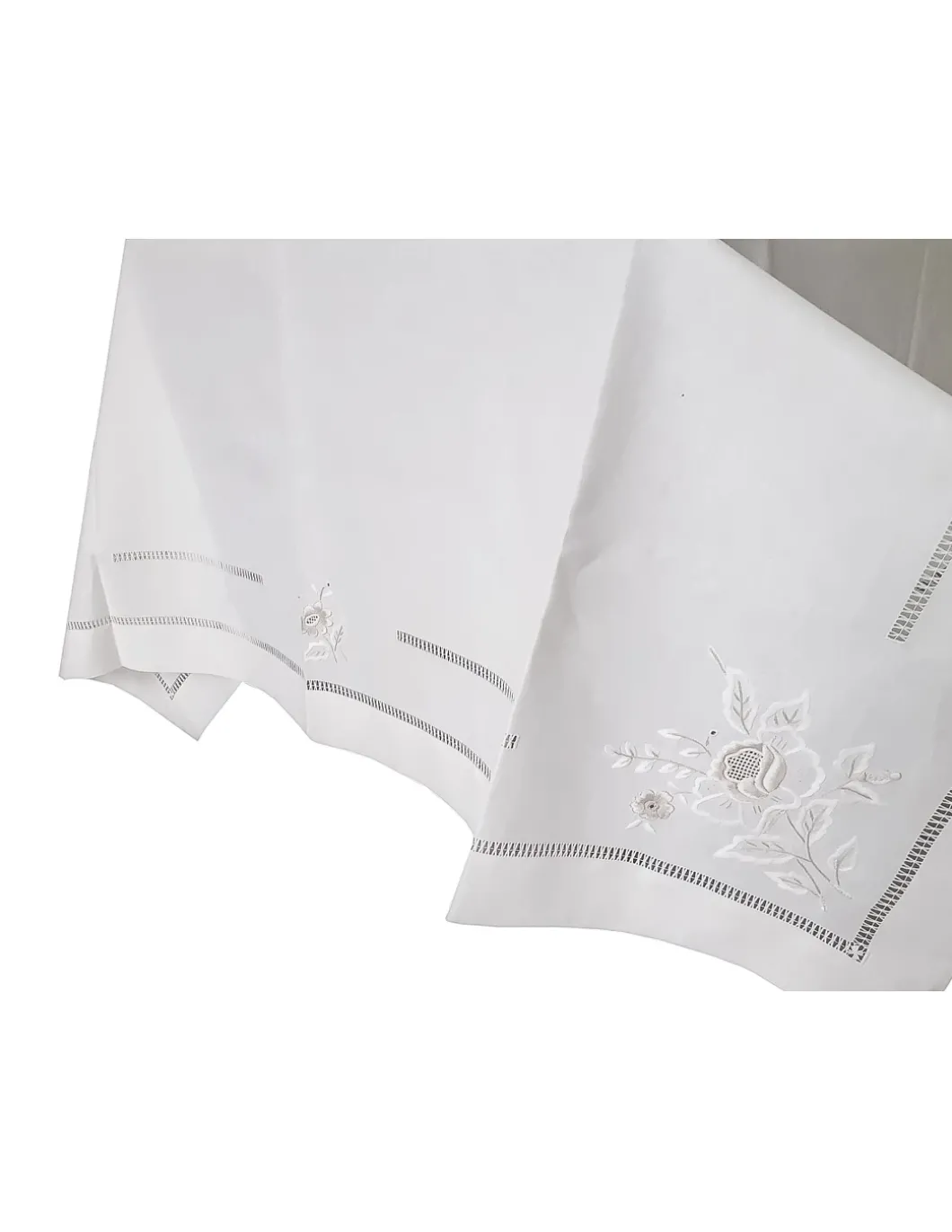 180x350 Toalha de mesa de linho bordada a mão - bordados da lixa