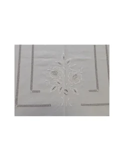 170x270 Toalha de mesa de linho bordada a mão - bordados da lixa Creative Rosemary 2021