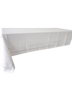 170x270 Toalha de mesa de linho bordada a mão - bordados da lixa Creative Rosemary 2021