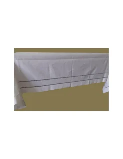 180x350 Toalha de mesa de linho bordada a mão - bordados da lixa