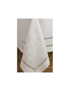 180x350 Toalha de mesa de linho bordada a mão