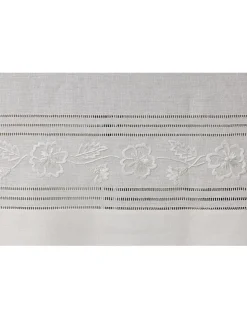 180x360 Toalha de mesa de linho bordada a mão - 6 bainhas ajour