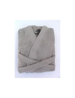 XL - ROBE KIMONO 100% ALGODÃO PENTEADO EM TAUPE